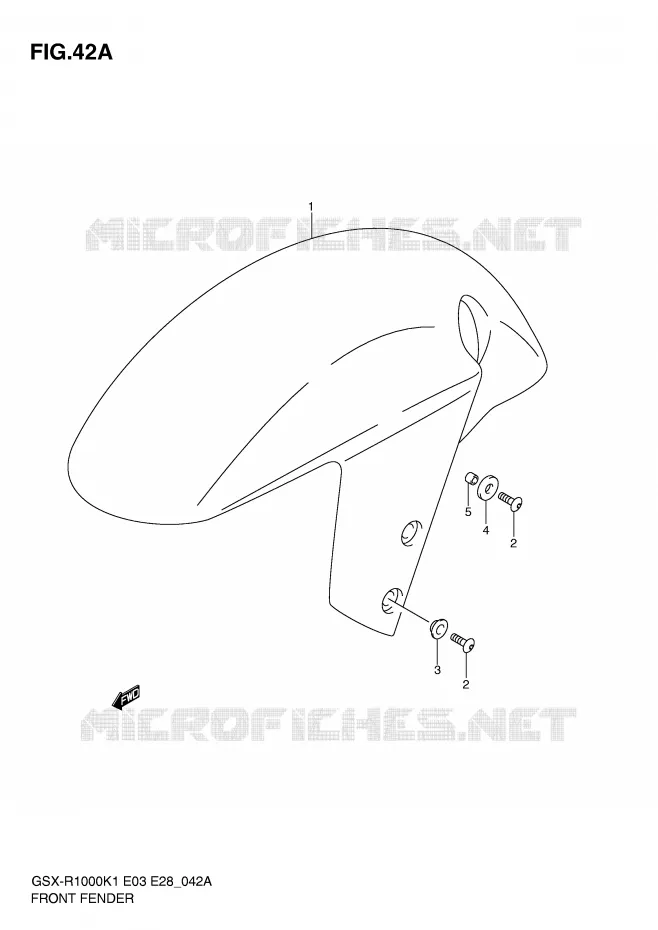 FRONT FENDER (GSX-R1000K2) Suzuki MOTO 1000 GSX-R 2002  GSX-R1000K2(E3/E28)