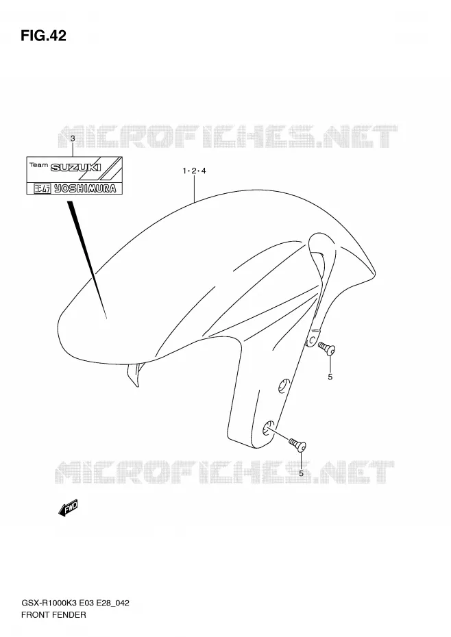 FRONT FENDER Suzuki MOTO 1000 GSX-R 2003  GSX-R1000K3(E3/E28)