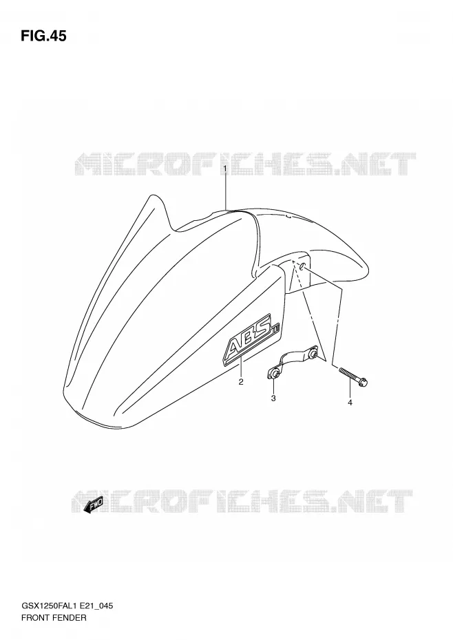 FRONT FENDER Suzuki MOTO 1250 GSX-F 2012  GSX1250FAL1(E21)