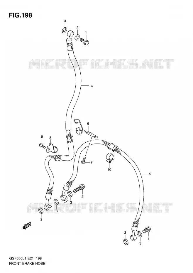 FRONT REMSLANG (GSF650UL1 E21) Suzuki MOTO 650 BANDIT 2011  GSF650SUAL1(E21)