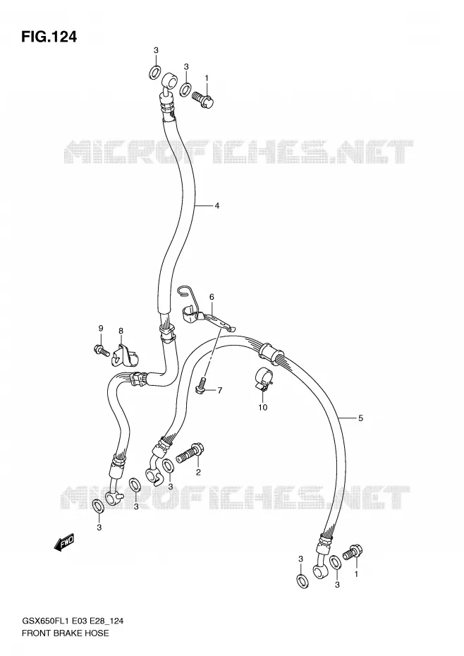 FRONT REMSLANG (GSX650FL1 E33) Suzuki MOTO 650 GSX-F 2011  GSX650FAL1(E3/E28)