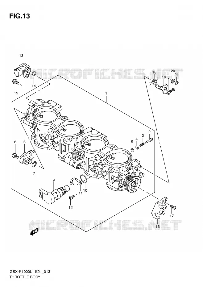 GASKLEPHUIS (GSX-R1000L1 E21) Suzuki MOTO 1000 GSX-R 2011  GSX-R1000L1(E21)