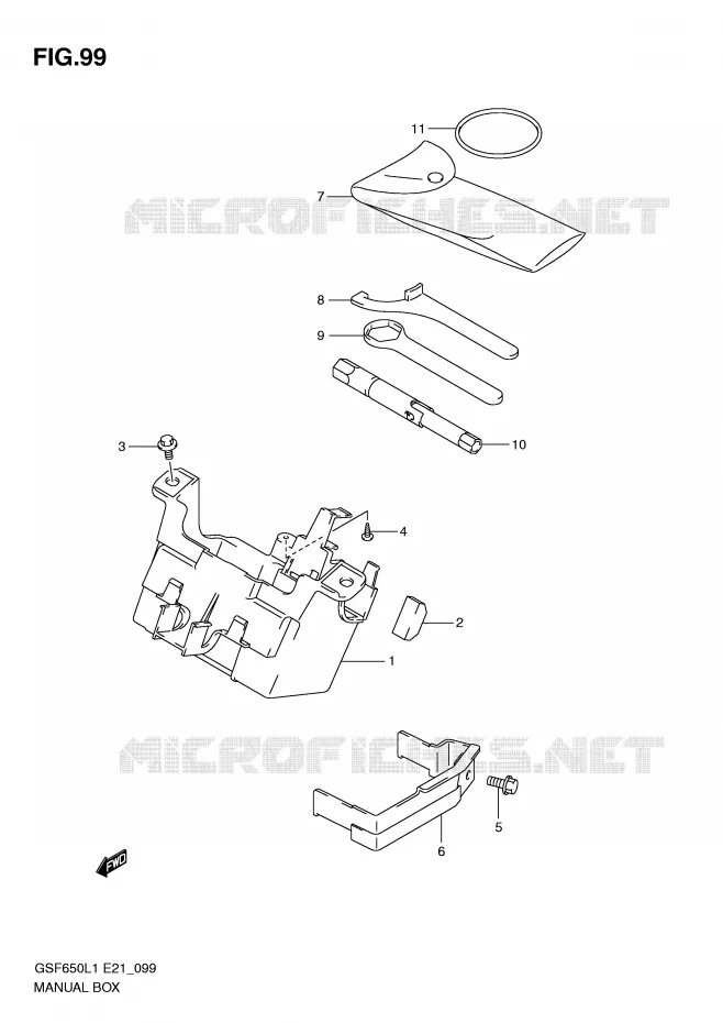 GEREEDSCHAPSKIST (GSF650L1 E21) Suzuki MOTO 650 BANDIT 2011  GSF650SAL1(E21)