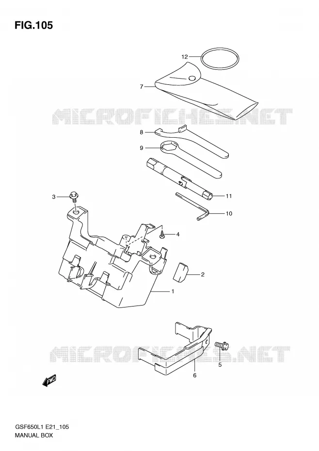 GEREEDSCHAPSKIST (GSF650SAL1 E21) Suzuki MOTO 650 BANDIT 2011  GSF650AL1(E21)