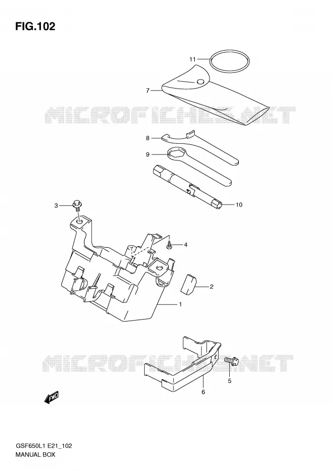 GEREEDSCHAPSKIST (GSF650UAL1 E21) Suzuki MOTO 650 BANDIT 2011  GSF650SUAL1(E21)