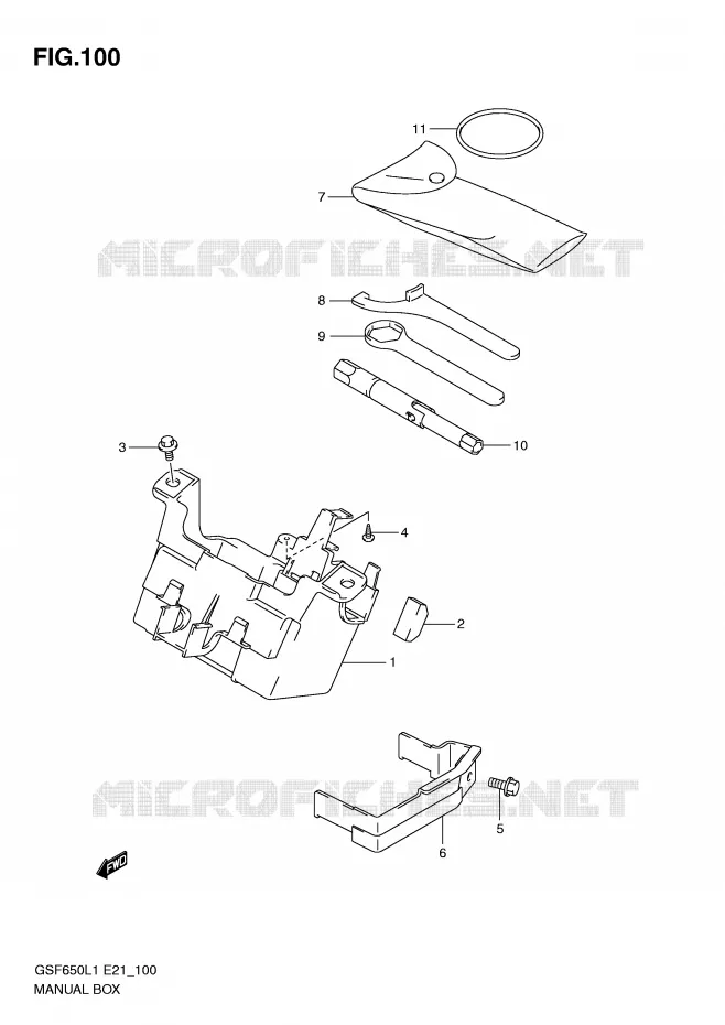 GEREEDSCHAPSKIST (GSF650UL1 E21) Suzuki MOTO 650 BANDIT 2011  GSF650AL1(E21)
