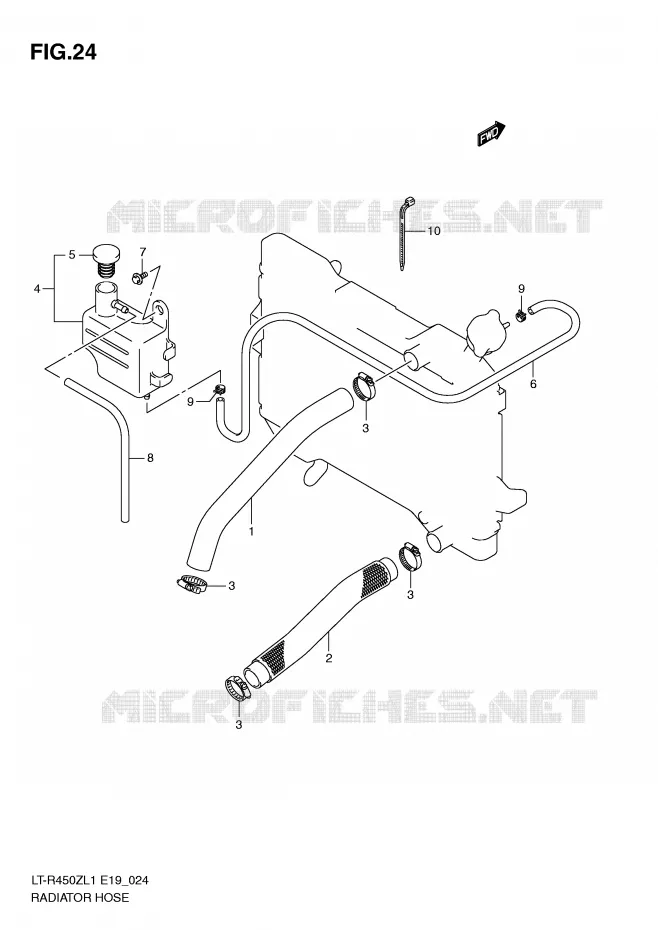 RADIATOR SLANG Suzuki QUAD 450 QUADRACER 2011  LT-R450L1(E19)