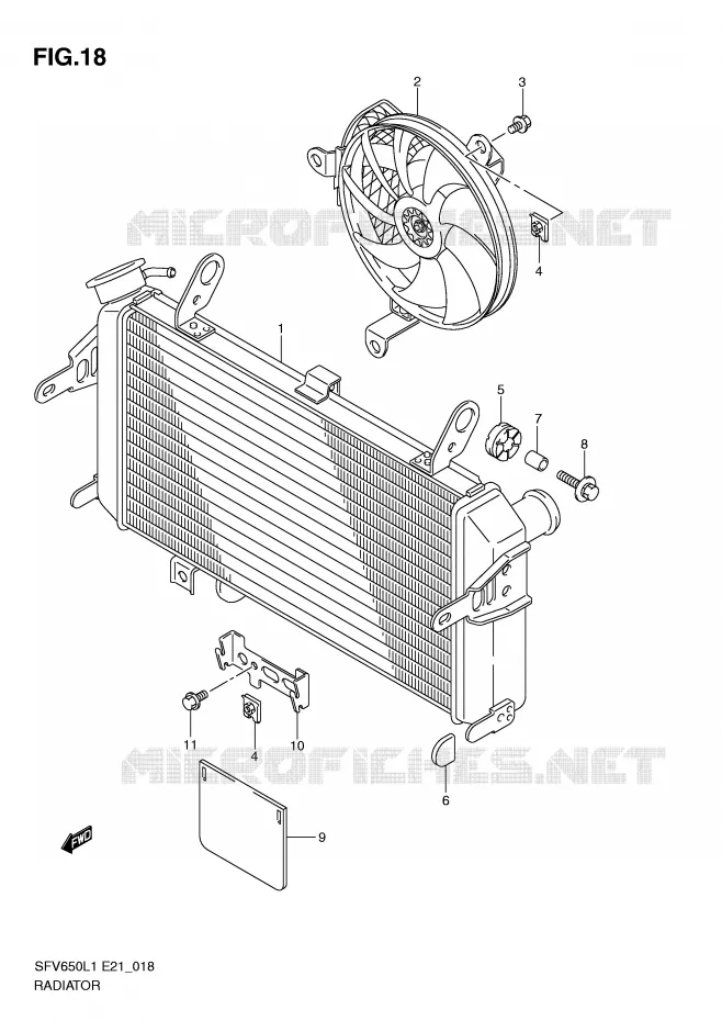 RADIATOR Suzuki MOTO 650 GLADIUS 2011  SFV650AL1(E21)