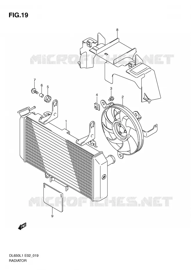 RADIATOR Suzuki MOTO 650 V-STROM 2011  DL650UEL1(E2)