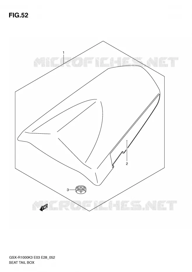 SEAT COWL (MODELE K3) Suzuki MOTO 1000 GSX-R 2003  GSX-R1000 K3 (E03,E28,E33)