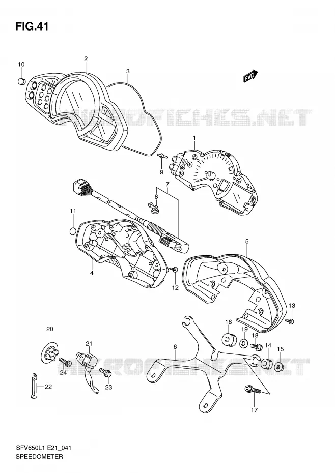 SNELHEIDSMETER (SFV650UL1 E24) Suzuki MOTO 650 GLADIUS 2011  SFV650UAL1(E21)