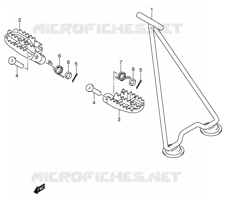 STAND - FOOTREST Suzuki MOTO 125 RM 2002  RM125K2(E2)