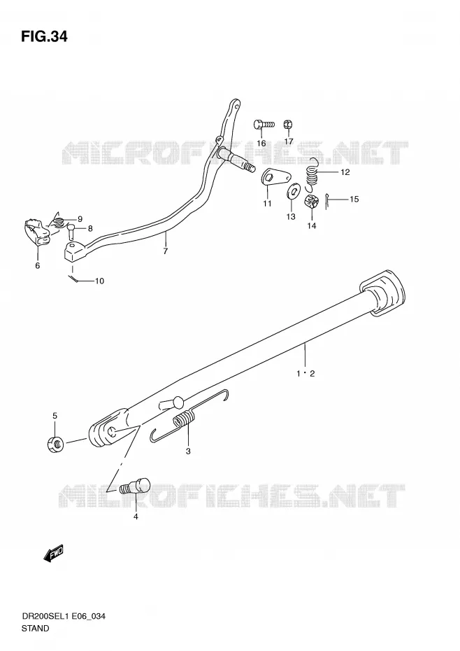 STAND (DR200SEL1 E24) Suzuki MOTO 200 DR 2011  DR200SEL1(E6)