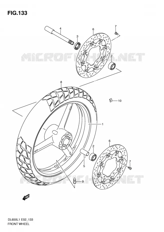 VOORWIEL (DL650L1 E2) Suzuki MOTO 650 V-STROM 2011  DL650L1(E2)