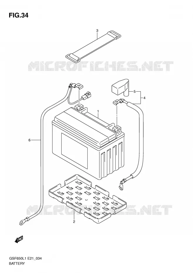 ACCU (GSF650L1 E21) Suzuki MOTO 650 BANDIT 2011  GSF650SAL1(E21)