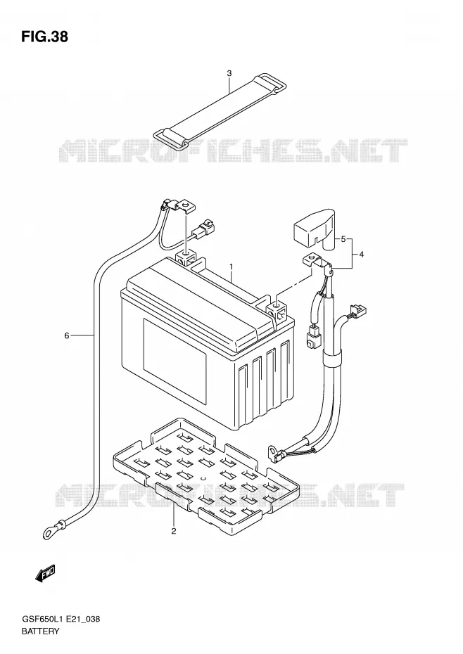 ACCU (GSF650SL1 E21) Suzuki MOTO 650 BANDIT 2011  GSF650SUL1(E21)