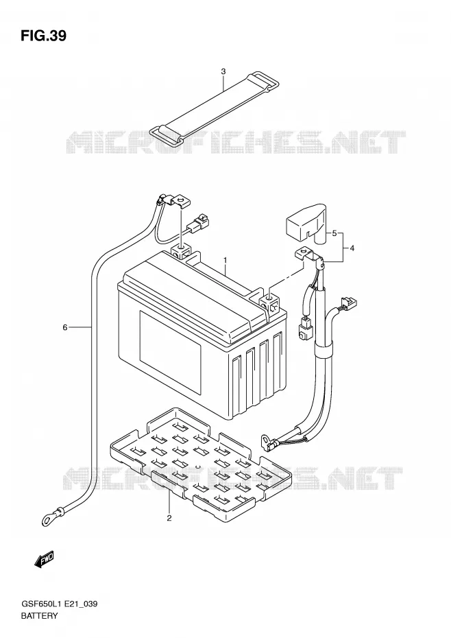 ACCU (GSF650SUL1 E21) Suzuki MOTO 650 BANDIT 2011  GSF650SUL1(E21)