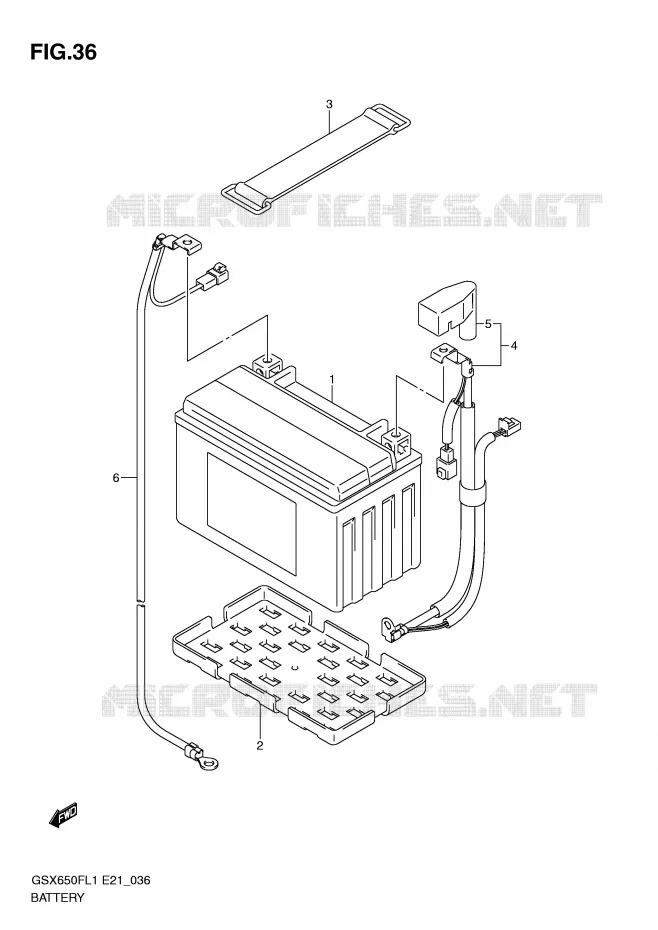ACCU (GSX650FAL1 E21) Suzuki MOTO 650 GSX-F 2011  GSX650FUL1(E21)