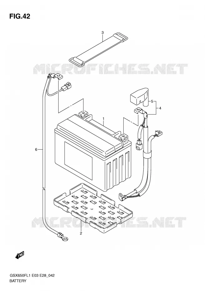 ACCU (GSX650FAL1 E28) Suzuki MOTO 650 GSX-F 2011  GSX650FL1(E3/E28)