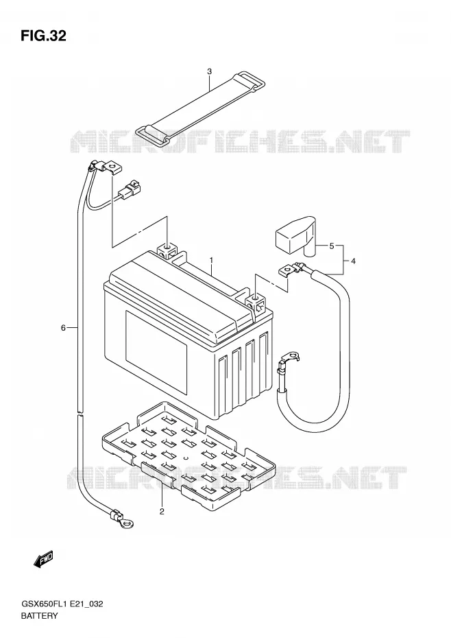 ACCU (GSX650FL1 E21) Suzuki MOTO 650 GSX-F 2011  GSX650FAL1(E21)