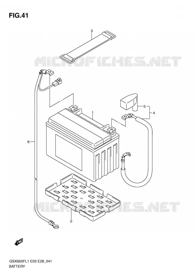 ACCU (GSX650FL1 E33) Suzuki MOTO 650 GSX-F 2011  GSX650FAL1(E3/E28)