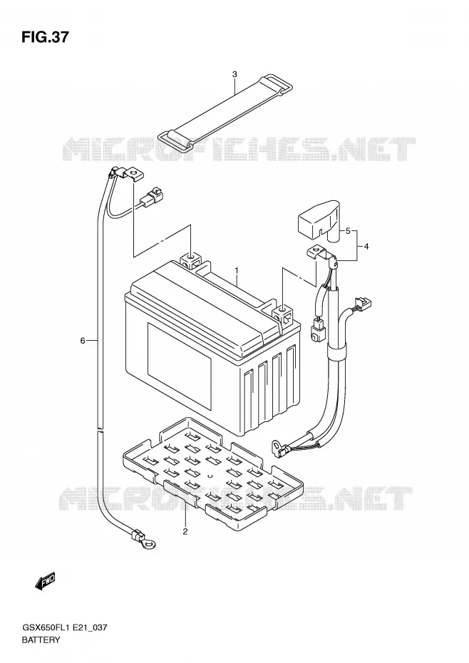 ACCU (GSX650FUAL1 E21) Suzuki MOTO 650 GSX-F 2011  GSX650FAL1(E21)