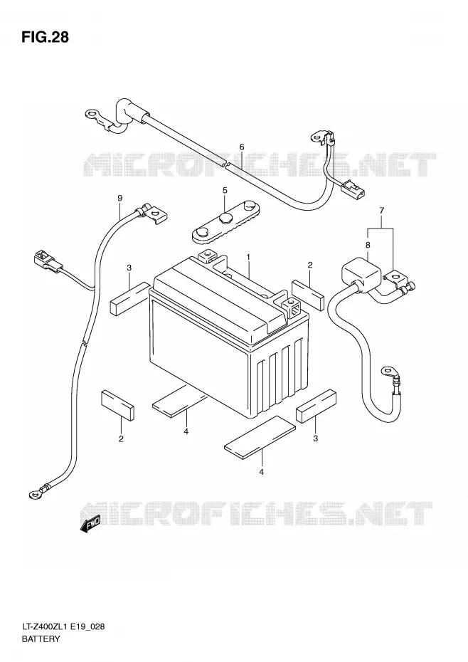 ACCU Suzuki QUAD 400 QUADSPORT 2011  LT-Z400ZL1(E19)