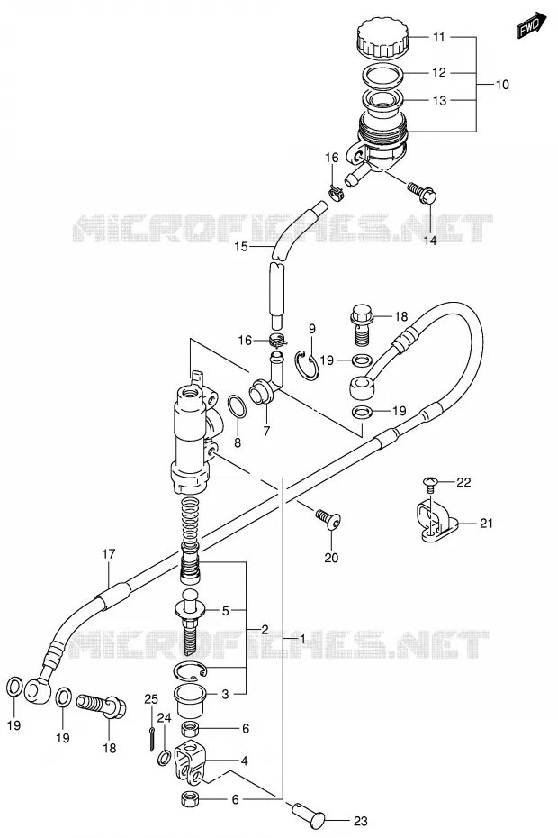 ACHTER HOOFDREMCILINDER Suzuki MOTO 125 RM 2002  RM125K2(E2)
