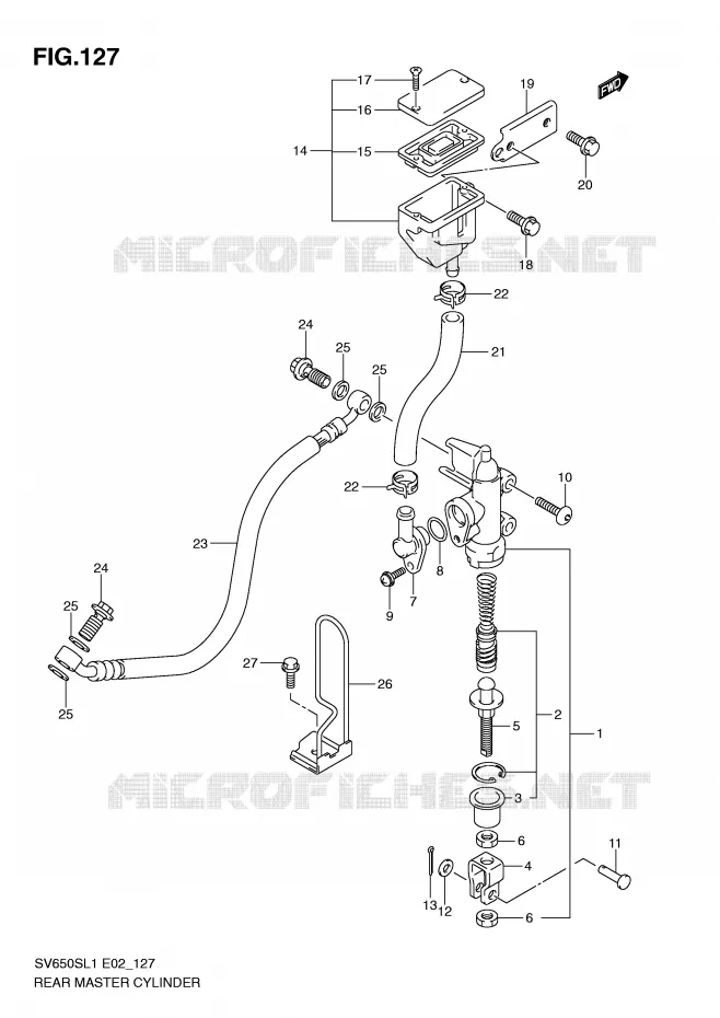 ACHTER hoofdremcilinder (SV650SL1 E24) Suzuki MOTO 650 SV 2011  SV650SL1(E2)