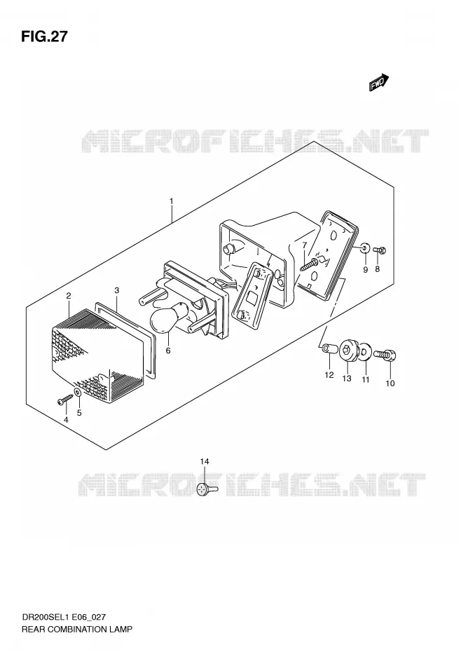 ACHTERLICHT (DR200SEL1 E24) Suzuki MOTO 200 DR 2011  DR200SEL1(E6)