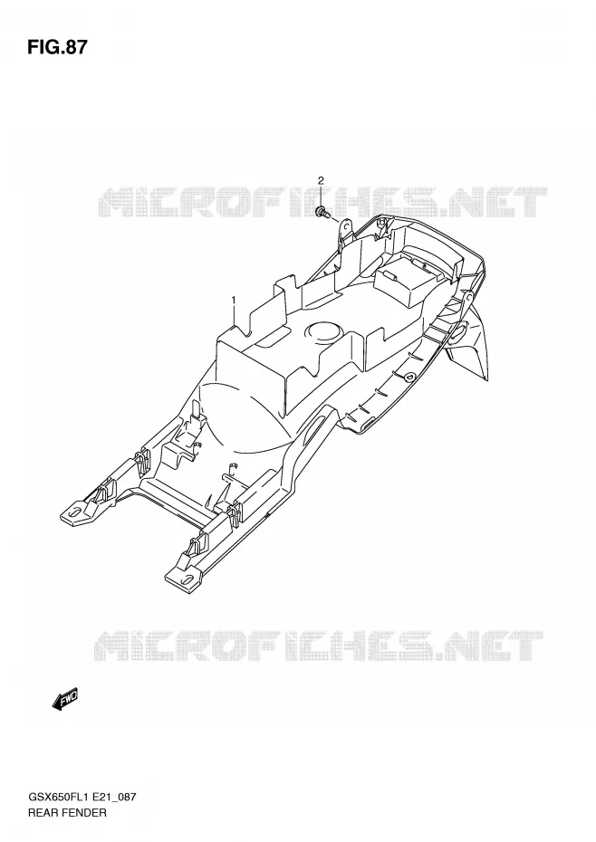 ACHTERSPATBORD (GSX650FAL1 E21) Suzuki MOTO 650 GSX-F 2011  GSX650FAL1(E21)