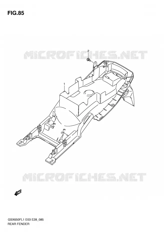 ACHTERSPATBORD (GSX650FAL1 E33) Suzuki MOTO 650 GSX-F 2011  GSX650FL1(E3/E28)