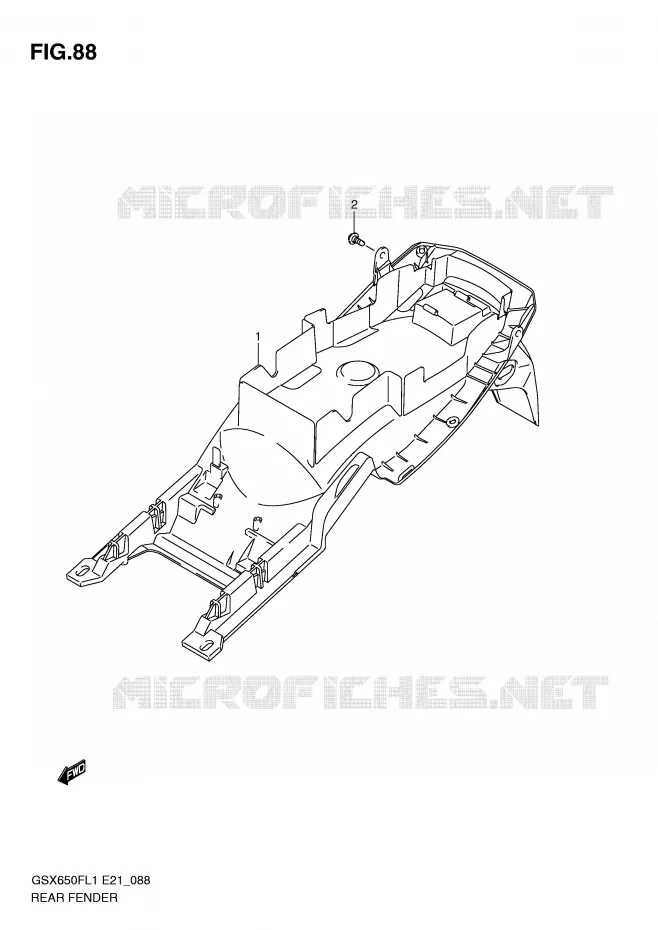ACHTERSPATBORD (GSX650FUAL1 E21) Suzuki MOTO 650 GSX-F 2011  GSX650FUL1(E21)