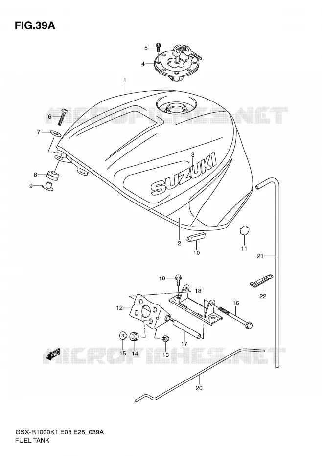 BENZINETANK (GSX-R1000K2) Suzuki MOTO 1000 GSX-R 2002  GSX-R1000K2(E3/E28)