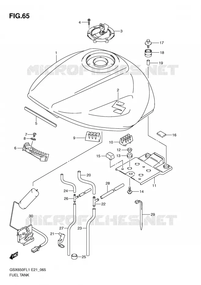 BENZINETANK (GSX650FUL1 E24) Suzuki MOTO 650 GSX-F 2011  GSX650FUAL1(E21)