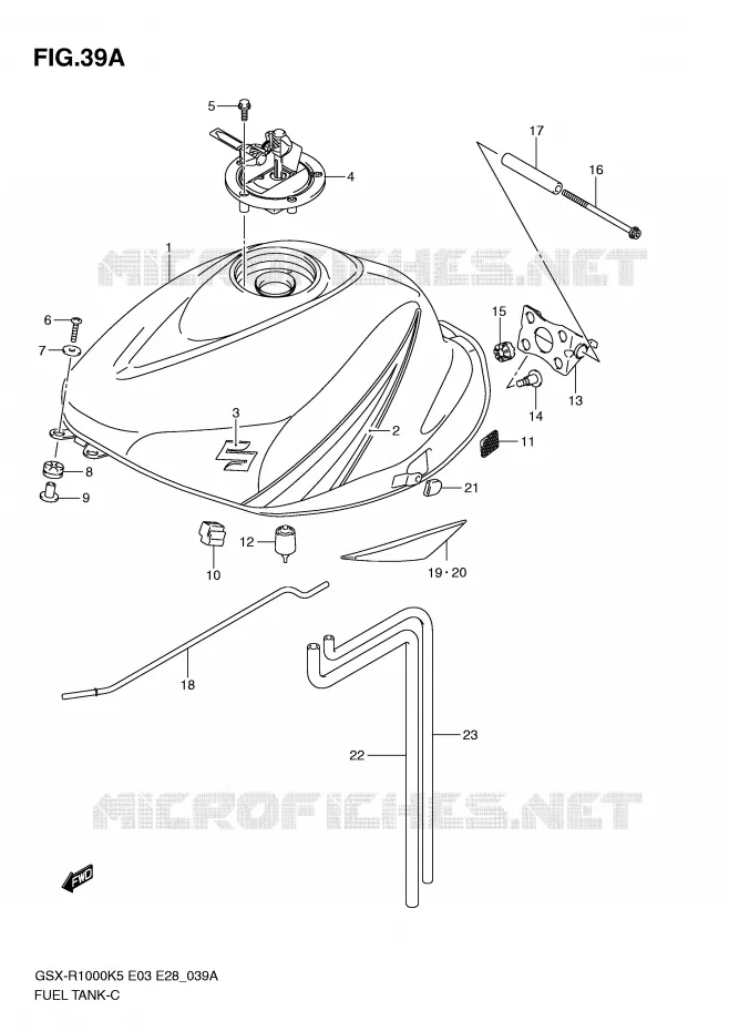 BENZINETANK (MODELE K6) Suzuki MOTO 1000 GSX-R 2005  GSX-R1000 K5 (E28)