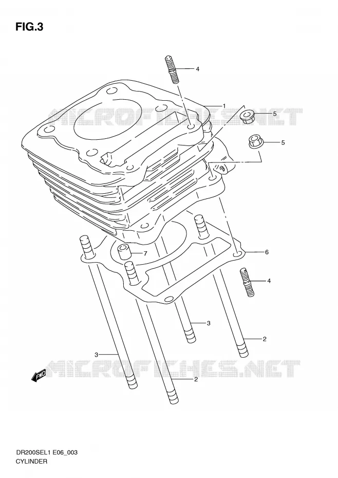 CILINDER Suzuki MOTO 200 DR 2011  DR200SEL1(E6)