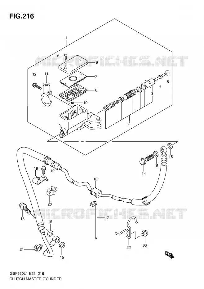 CLUTCH HOOFDREMCILINDER (GSF650UAL1 E21) Suzuki MOTO 650 BANDIT 2011  GSF650SAL1(E21)