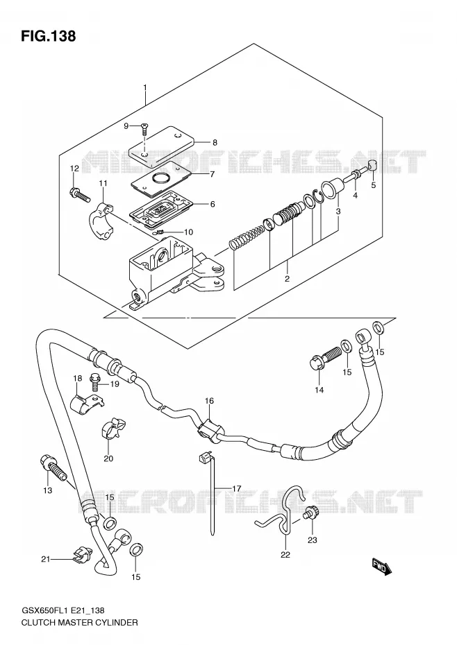 CLUTCH HOOFDREMCILINDER Suzuki MOTO 650 GSX-F 2011  GSX650FUAL1(E21)