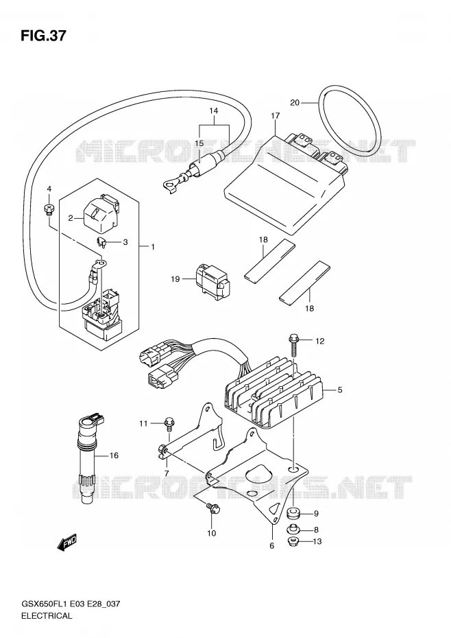 ELEKTRISCH (GSX650FAL1 E28) Suzuki MOTO 650 GSX-F 2011  GSX650FAL1(E3/E28)