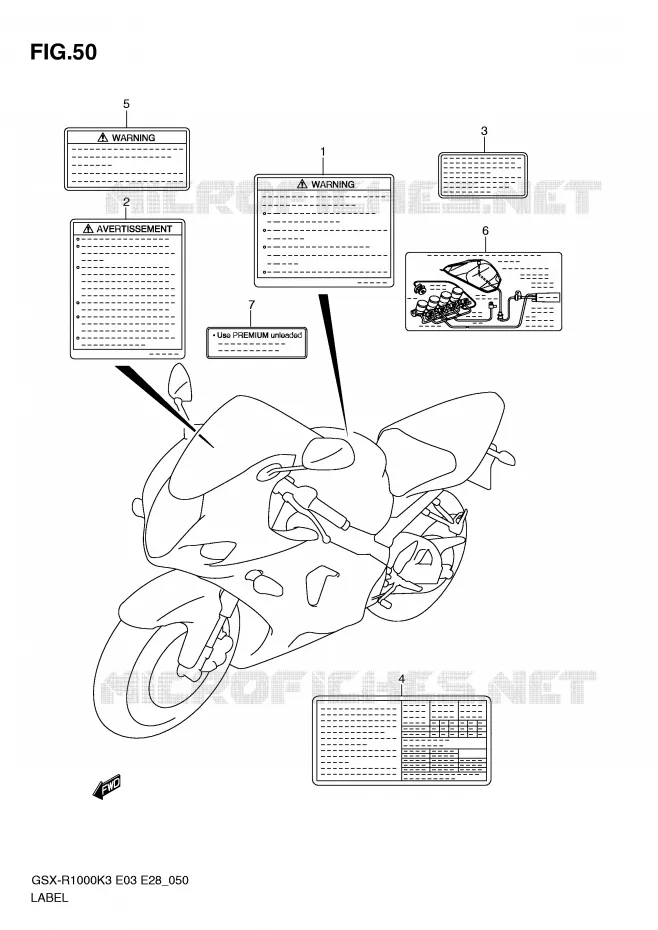ETIKET Suzuki MOTO 1000 GSX-R 2004  GSX-R1000K4(E3/E28)