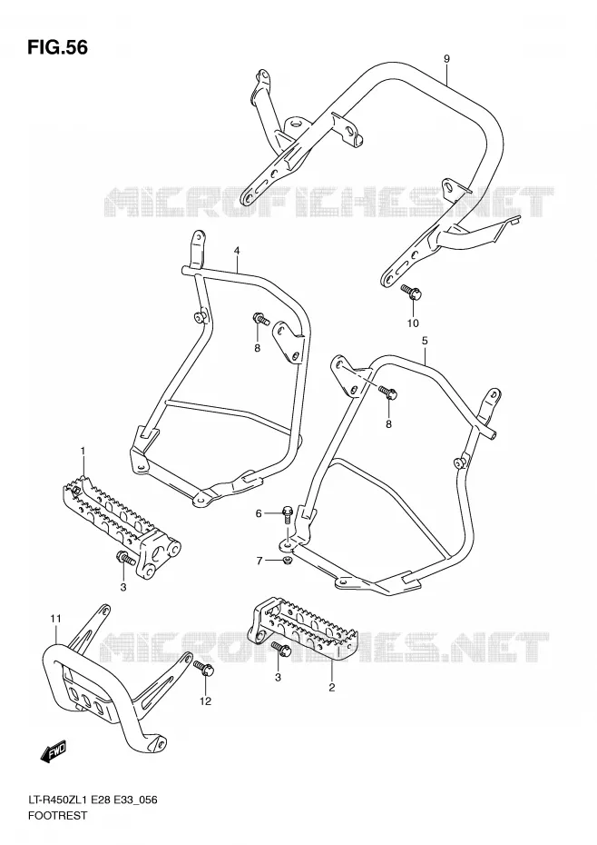 FOOTREST (LT-R450L1 E33) Suzuki QUAD 450 QUADRACER 2011  LT-R450L1(E28/E33)
