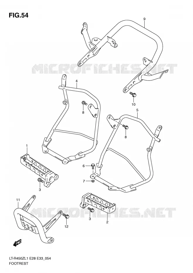 FOOTREST (LT-R450ZL1 E33) Suzuki QUAD 450 QUADRACER 2011  LT-R450ZL1(E28/E33)