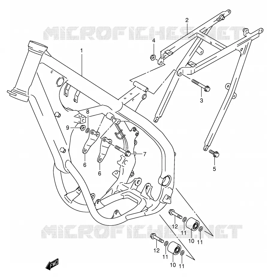 FRAME Suzuki MOTO 125 RM 2002  RM125 K2 (E02,E04,E24)