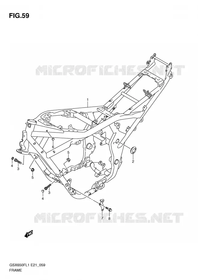 FRAME Suzuki MOTO 650 GSX-F 2011  GSX650FUAL1(E21)