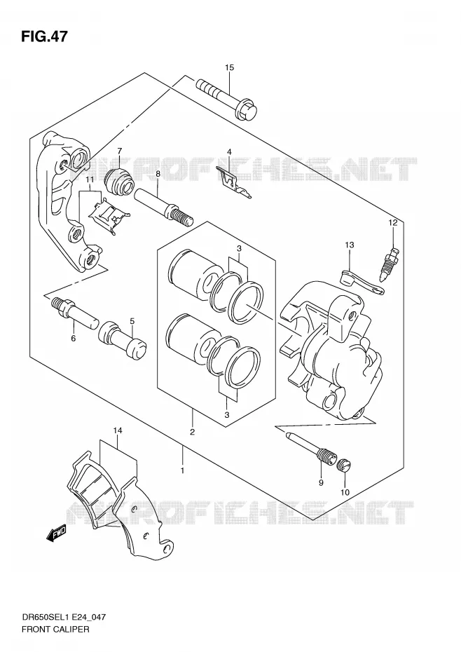 FRONT CALIPER Suzuki MOTO 650 DR 2011  DR650SE L1(E24)