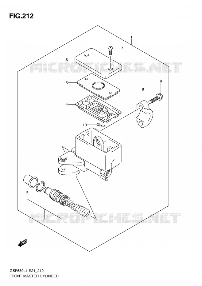 FRONT HOOFDREMCILINDER (GSF650SUAL1 E21) Suzuki MOTO 650 BANDIT 2011  GSF650UAL1(E21)