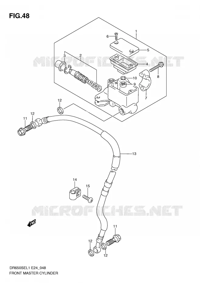 FRONT HOOFDREMCILINDER Suzuki MOTO 650 DR 2011  DR650SE L1(E24)