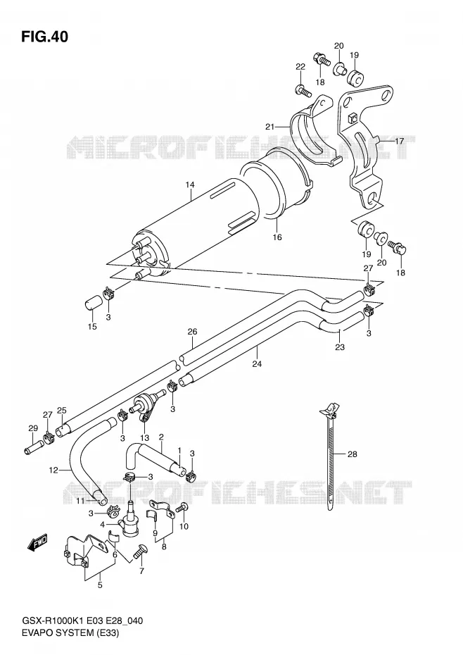 FUEL EVAP SYSTEM (E33) Suzuki MOTO 1000 GSX-R 2002  GSX-R1000K2(E3/E28)