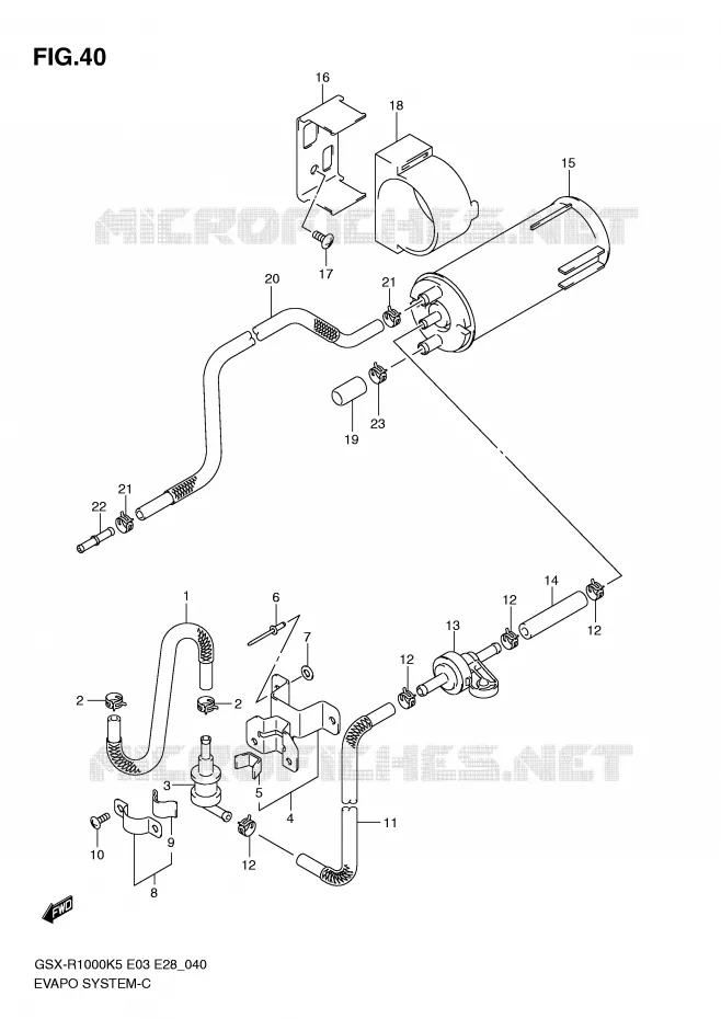 FUEL EVAP SYSTEM (E33) Suzuki MOTO 1000 GSX-R 2005  GSX-R1000K5 (E3)